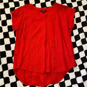 Vibrant Red Short Sleeve Top
